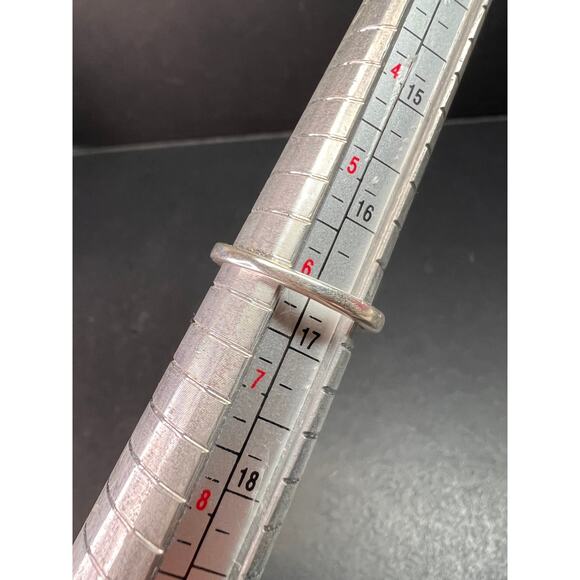 Square cut blue chalcedony sterling silver ring size 6 - Picture 16 of 16